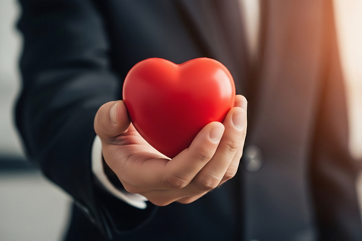 企業・法人が共同募金に協力している様子